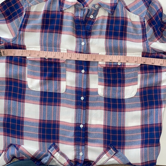 Paige Blue & Peachy Plaid Long Sleeve Flannel From Nordstrom. **See Note… - Picture 10 of 12